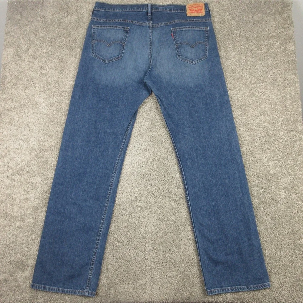 Levis Jeans Mens 36x36 Blue 569 Loose Straight Faded Whisker Baggy Denim Pants